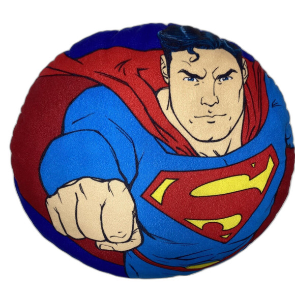 Superman Plush Pillow 14" Round DC Comics Justice League - Picture 1 of 5